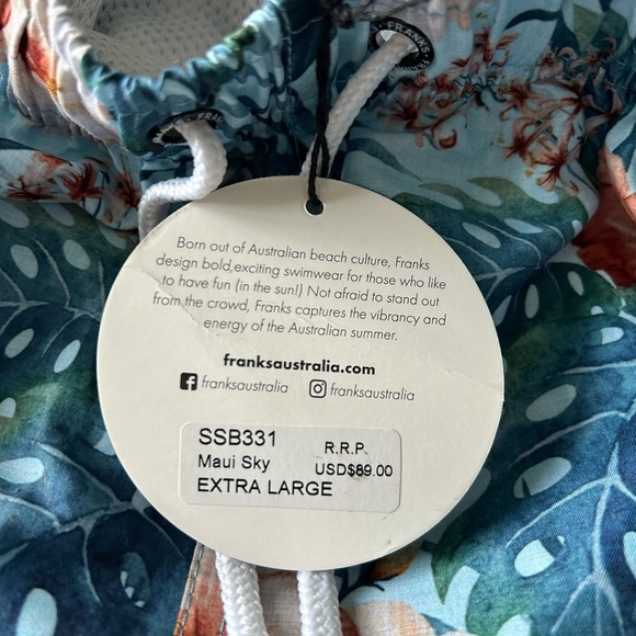 Franks Australia Swim Trunks. Men’s XL. Maui Sky with pockets. New with Tags. - Picture 2 of 7